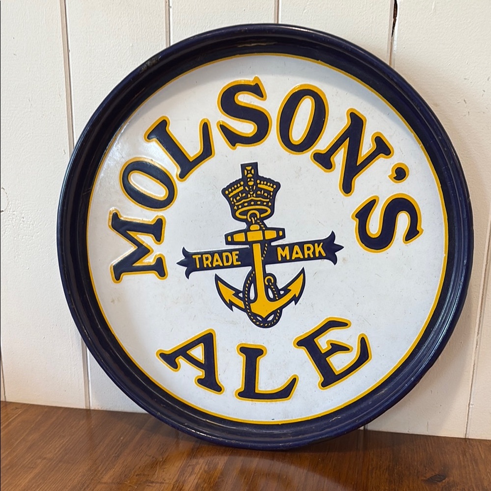 Molson ale beer tray - Blue and Yellow